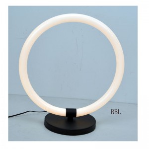 Lampe de table à del à anneau acrylique