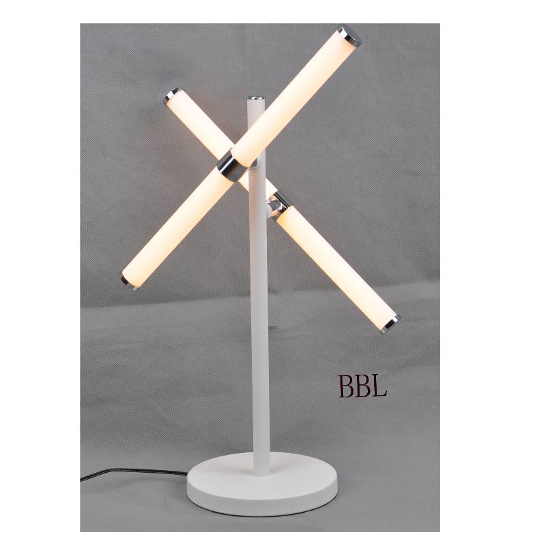 Lampe de table LED avec tube acrylique rotatif 2 pièces, sans ombre