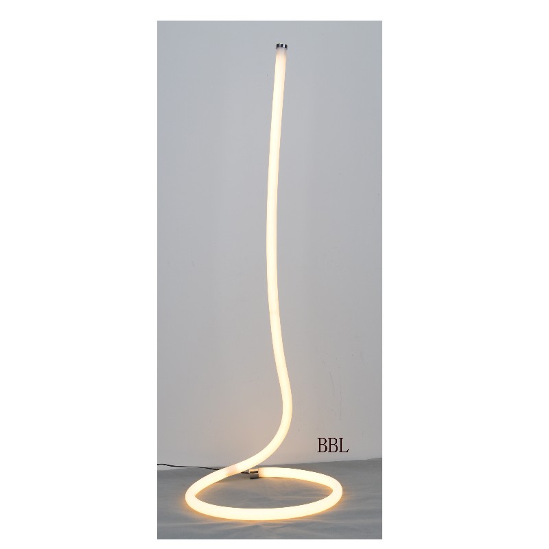 Lampadaire LED avec tube acrylique circulaire