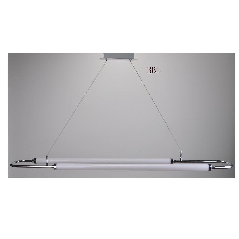 Suspension LED avec corps de lampe ovale et tube acrylique