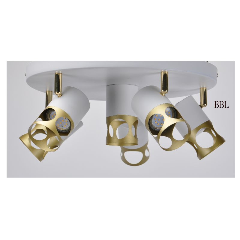 Modern Aggregate lamp - 6, White + Gold Metal Cover, Adjustable direction