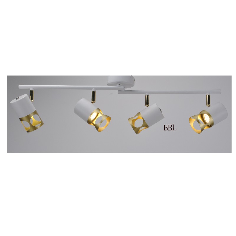 Modern Aggregate lamp - 4, White + Gold Metal Cover, Adjustable direction