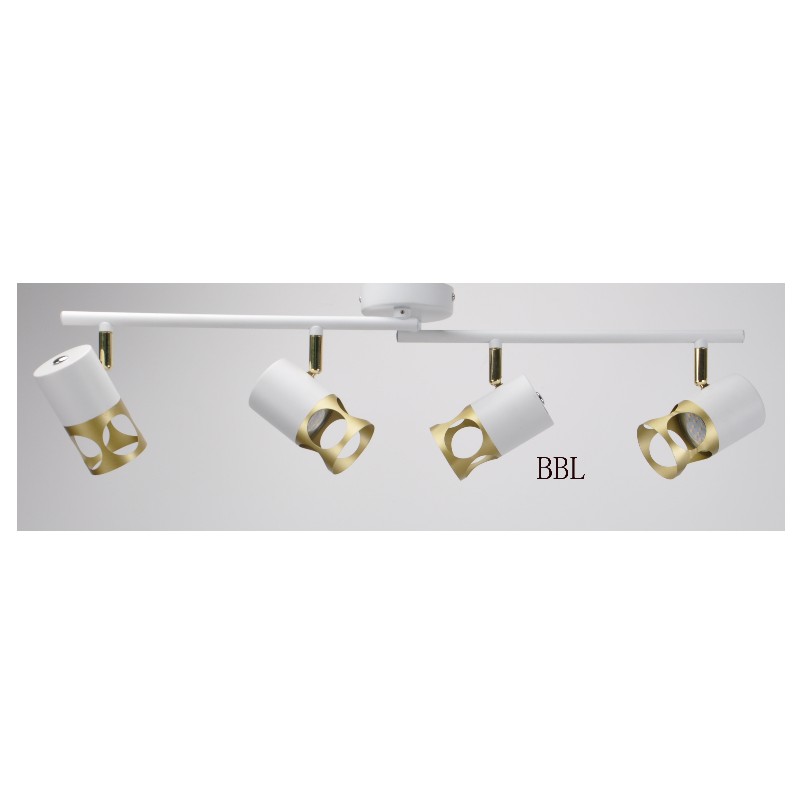 Modern Aggregate lamp - 4, White + Gold Metal Cover, Adjustable direction
